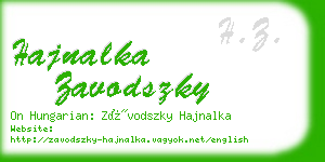 hajnalka zavodszky business card